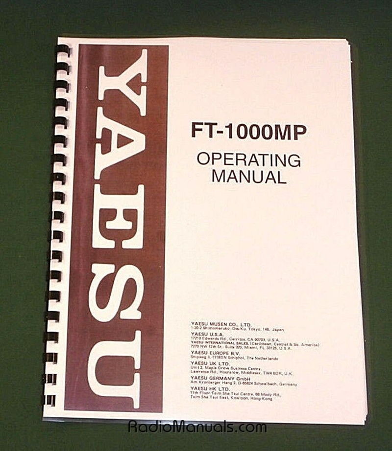 Yaesu FT-1000MP Instruction manual - Click Image to Close